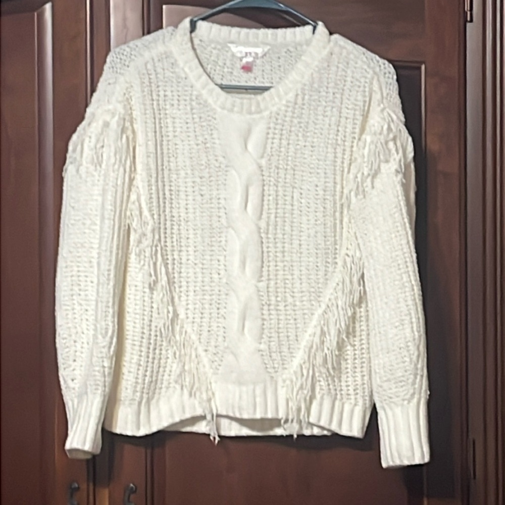 NOBO cream sweater with fringe Size S
